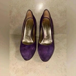 Luciano Padovan Purple Suede Platform Heels Size 37 1/2